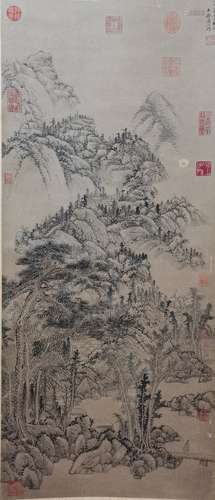 A Chinese landscape painting, Huang Gongwang mark