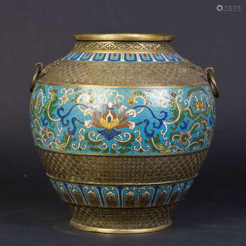 A CLOISONNE FLOWER ZUN