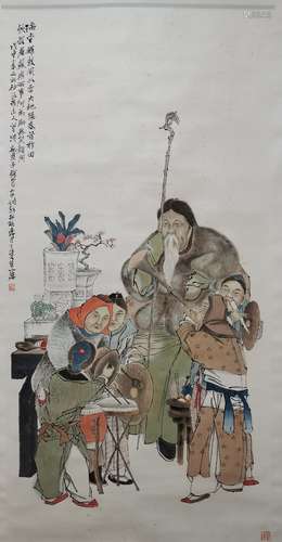 A Chinese figure painting, Qian Huian mark