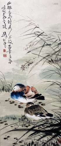 A Chinese bird-and-flower painting, Gao Jianfu mark