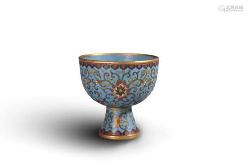 A cloisonne enamel stem cup