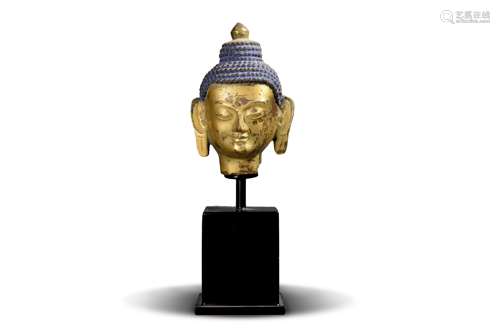 A gilding copper buddha head