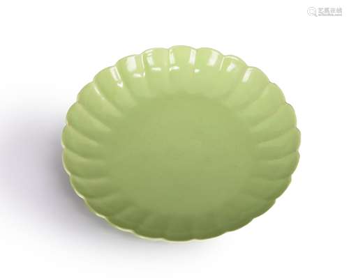 A green glazed porcelain plate