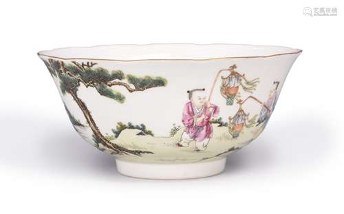 A famille rose figure porcelain bowl