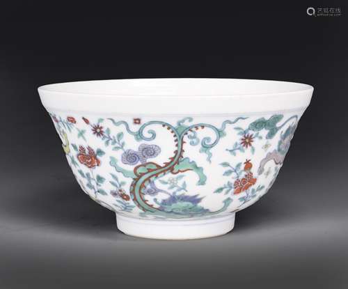 A doucai dragon porcelain bowl