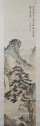 A Chinese landscape painting, Pu Xinyu mark