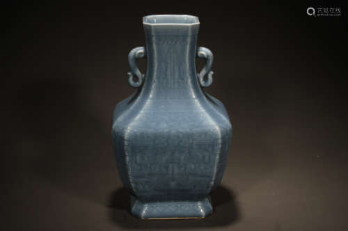 Sky Blue Square Vase