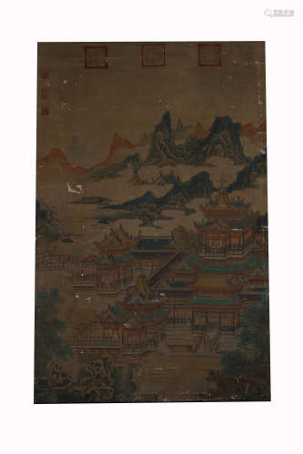 Chou Ying, A Chinese Painting and Calligraphy on Silk