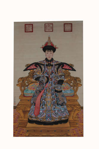 Lang Shi Ning, Qing Queen Court Cloth Portrait