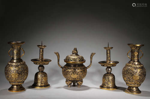 Set of Gilt Silver Five rituals