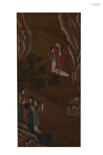 Chou Ying, Ladies Travel Painting on Silk