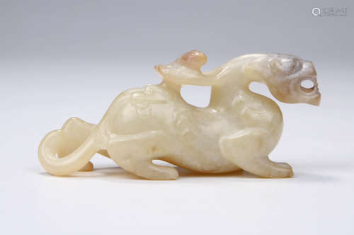 Ancient White Jade Dragon Ornament