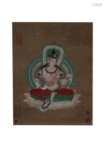 Wang Ruo Shui, Kuan Yin Painting on Silk