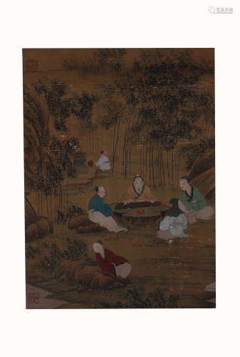 Li Tang, Playing Instrument Painting