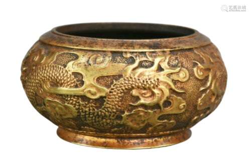 Chinese Gilt Bronze Incense Burner Censer Xuande Mark