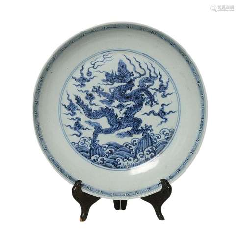 Chinese Blue And White Porcelain Plate Xuande Mark