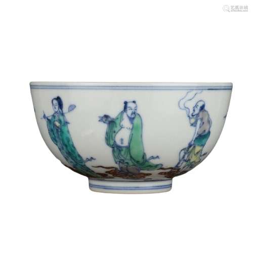 Chinese DouCai Porcelain Bowl Qianlong Mark