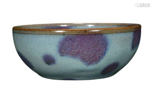 Chinese Sky Blue And Purple Splash Bowl Yuan Dynasty