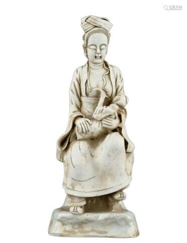 Chinese White Dehua Porcelain Buddha Figure Qing Dynasty