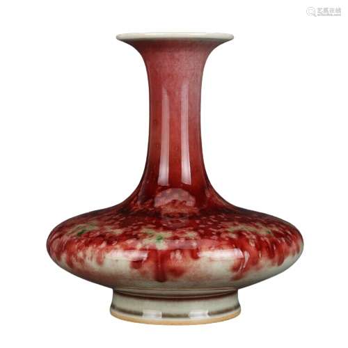 Chinese Peachbloom Porcelain Vase Kangxi Mark