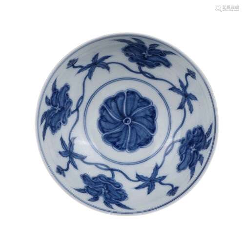 Chinese Blue and White Porcelain Bowl Chenghua Mark