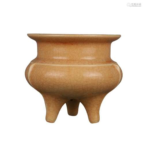 Chinese Mustard Porcelain Incense Burner Qianlong Period