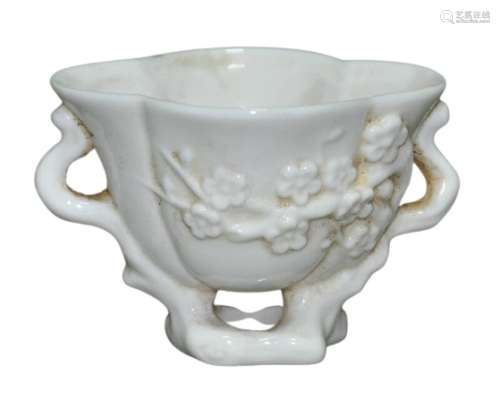 Chinese Dehua Porcelain Cup Qing Dynasty