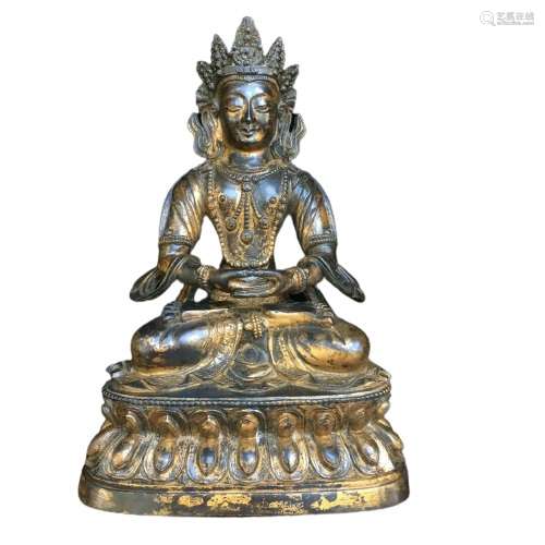 Chinese Gilt Bronze Buddha Figure Ming Dynasty