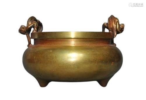 Chinese Gilt Bronze Incense Burner Censer Xuande Mark