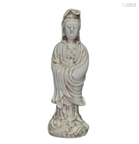 Chinese White Dehua Porcelain Buddha Figure Qing Dynasty