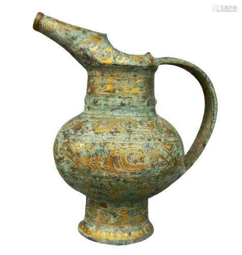 Chinese Gilt Bronze Wine Vessel Ming Dynasty