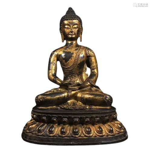 Chinese Gilt Bronze Buddha Figure Ming Dynasty