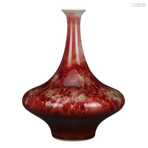 Chinese Peachbloom Porcelain Vase Kangxi Mark