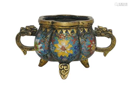 Chinese Bronze Cloisonne Incense Burner Xuande Mark