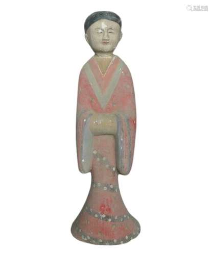 Chinese Pottery Women Statue Tang Dynasty