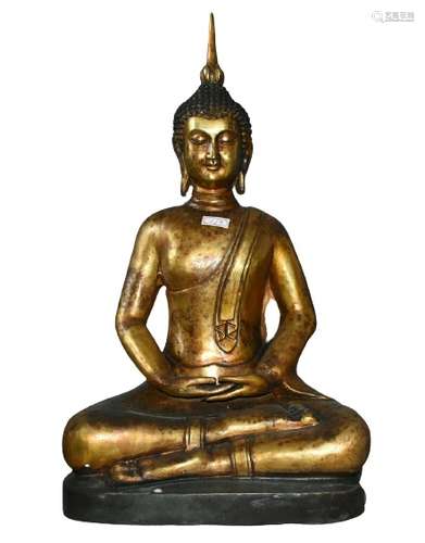 Chinese Gilt Bronze Buddha Figure Qing Dynasty