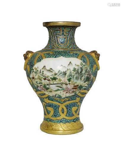 Chinese Famille Rose Porcelain Vase Qianlong Mark