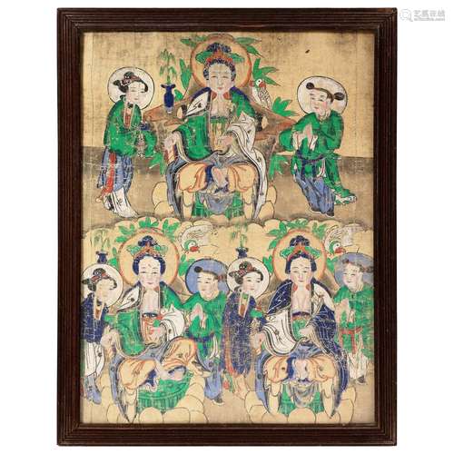 Chinese Oil On Canvas Painting Qianlong Period