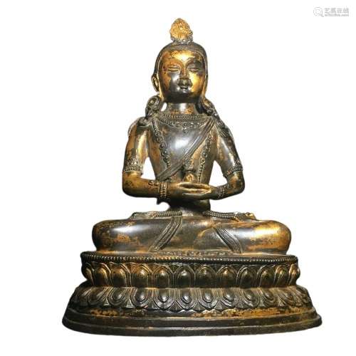 Chinese Gilt Bronze Buddha Figure Ming Dynasty