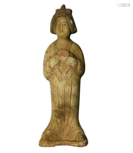 Chinese Pottery Women Statue Tang Dynasty