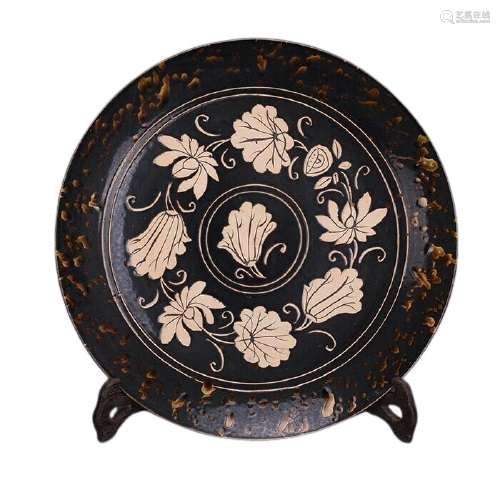 Chinese Black And White Porcelain Plate Song Dynasty