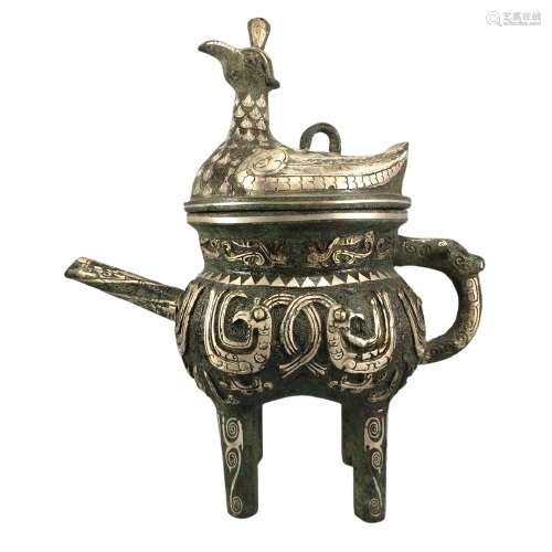 Chinese Silver And Bronze Incense Burner Ming Dynasty