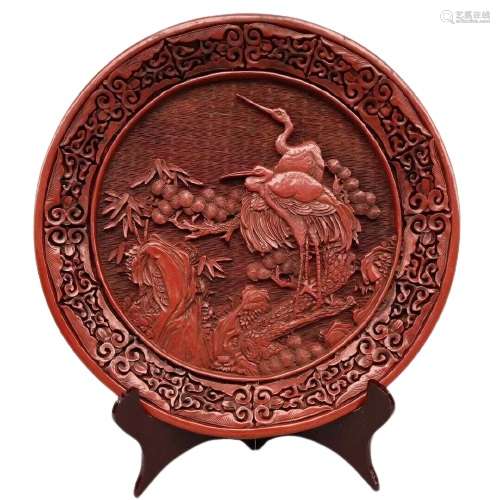 Chinese Lacquerware Plate Qianlong Mark