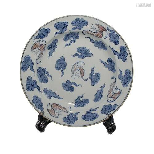 Chinese Blue And White Porcelain Plate Kangxi Mark