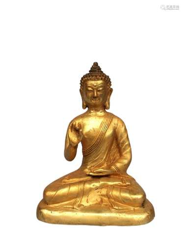 Chinese Gilt Bronze Buddha Figure Ming Dynasty