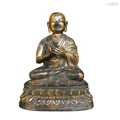 Chinese Gilt Bronze Buddha Figure Ming Dynasty