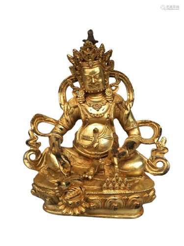 Chinese Gilt Bronze Buddha Figure Qing Dynasty