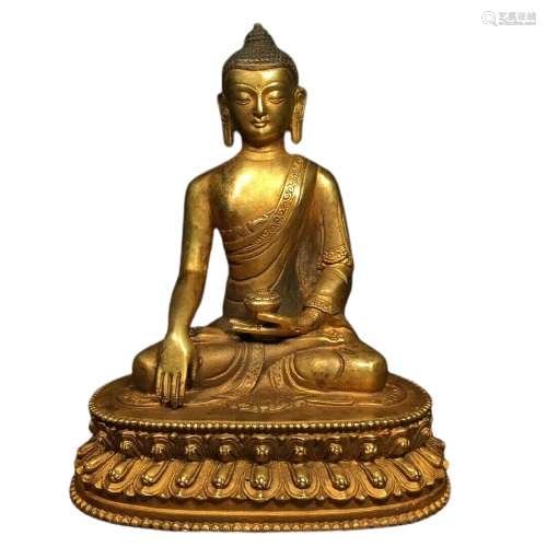 Chinese Gilt Bronze Buddha Figure Ming Dynasty