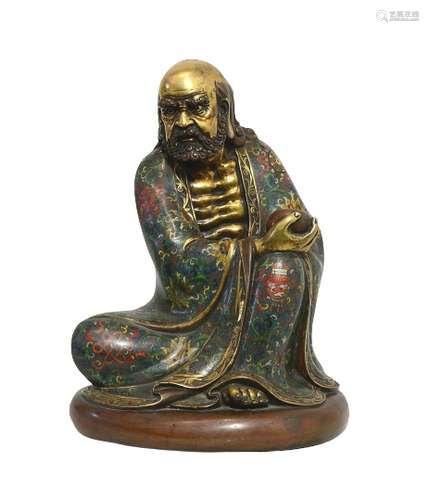 Chinese Bronze Cloisonne Buddha Figure Ming Dynasty