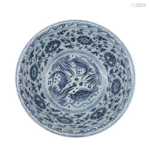 Chinese Blue And White Porcelain Bowl Ming Dynasty